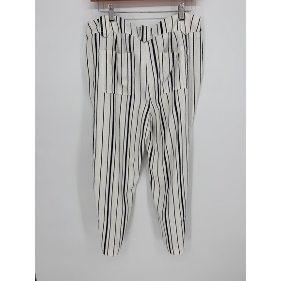 Chico's Pants - Chico's Striped Trousers 1/8 White Black Coastal Grandmother Nautical Chic